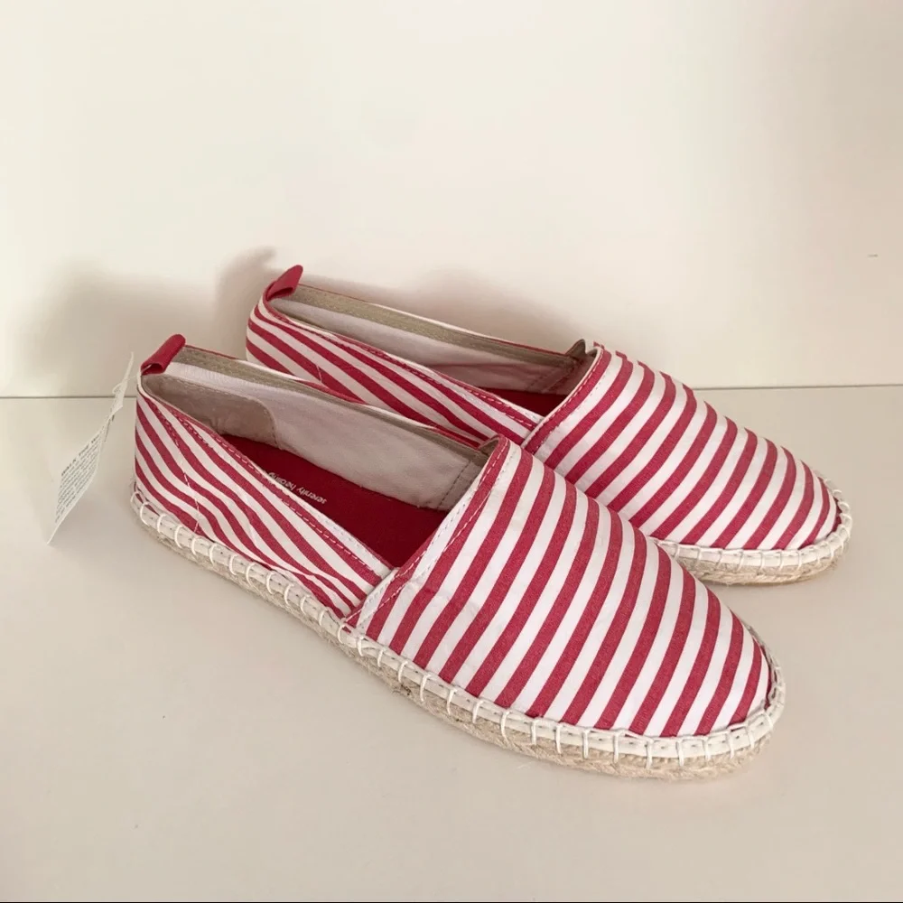 Candy stripe espadrilles loafers
